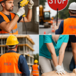 Trainer guiding students during a traffic management and first aid training session at NSTA Auburn